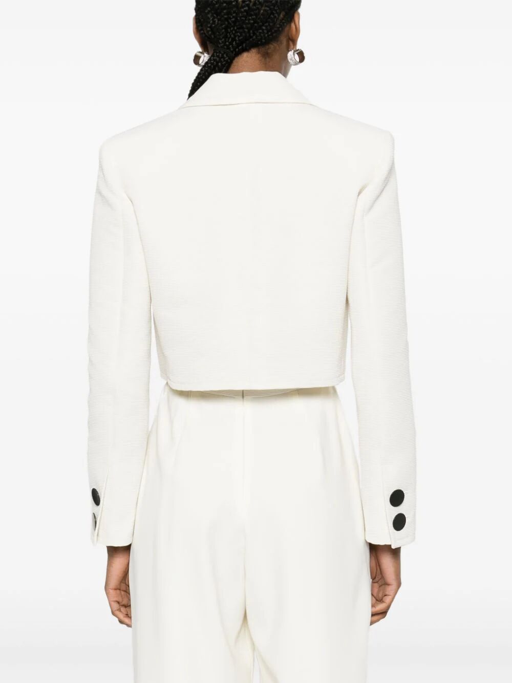 Shop Emporio Armani Cropped Jacket In White