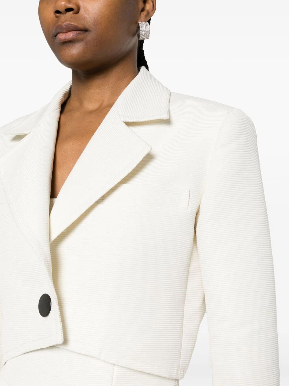 Shop Emporio Armani Cropped Jacket In White