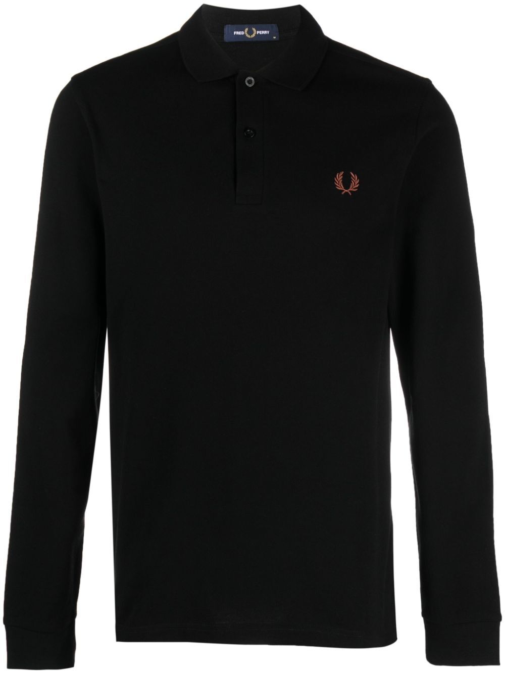 Shop Fred Perry Fp Long Sleeve Plain  Shirt In Black