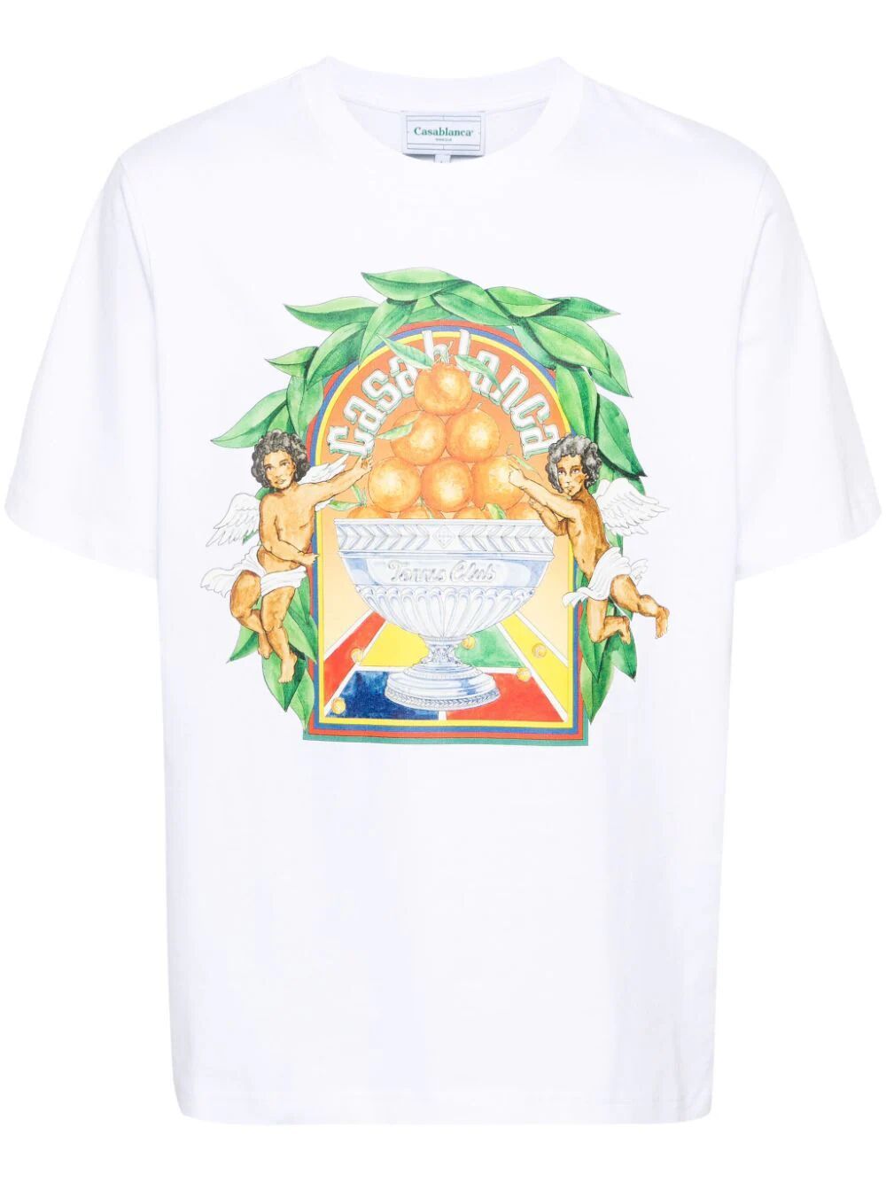 Shop Casablanca Triomphe D`orange Printed Unisex T-shirt In Yellow & Orange