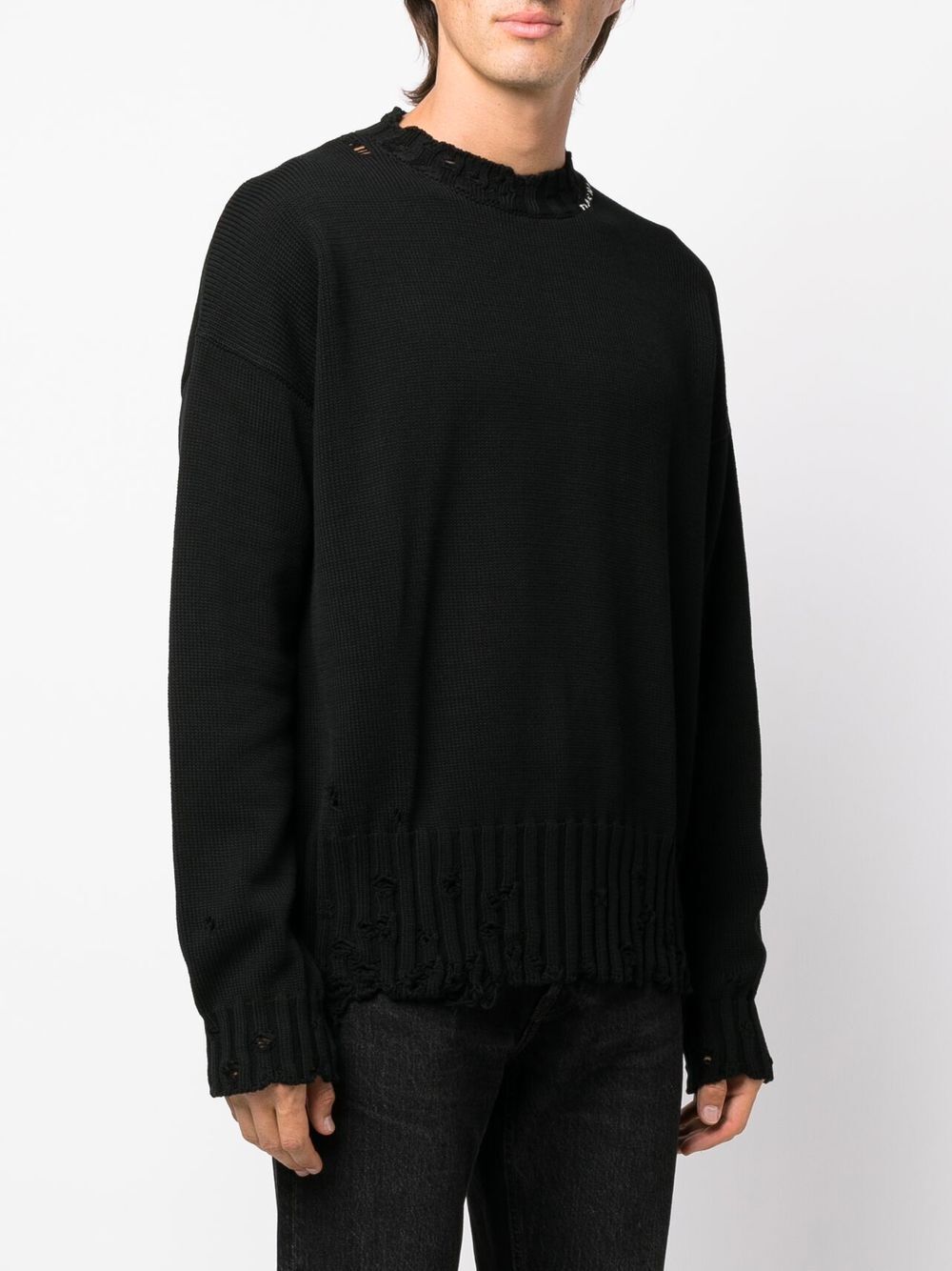 Shop Marni Crew Neck Long Sleeeves Sweater In Black