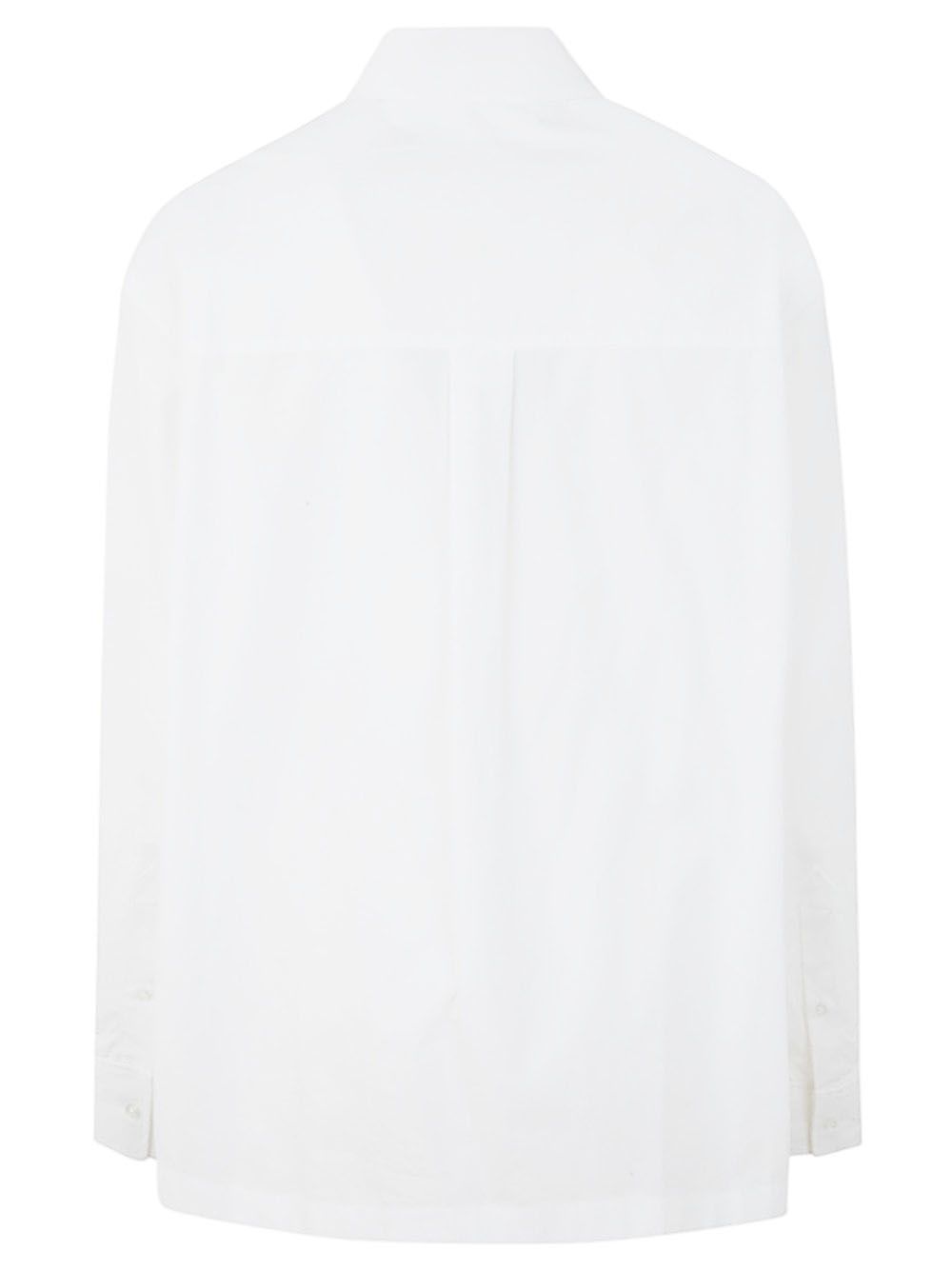 Shop Alexander Wang Button Up Long Sleeve Shirt With Logo Apple Patch In White