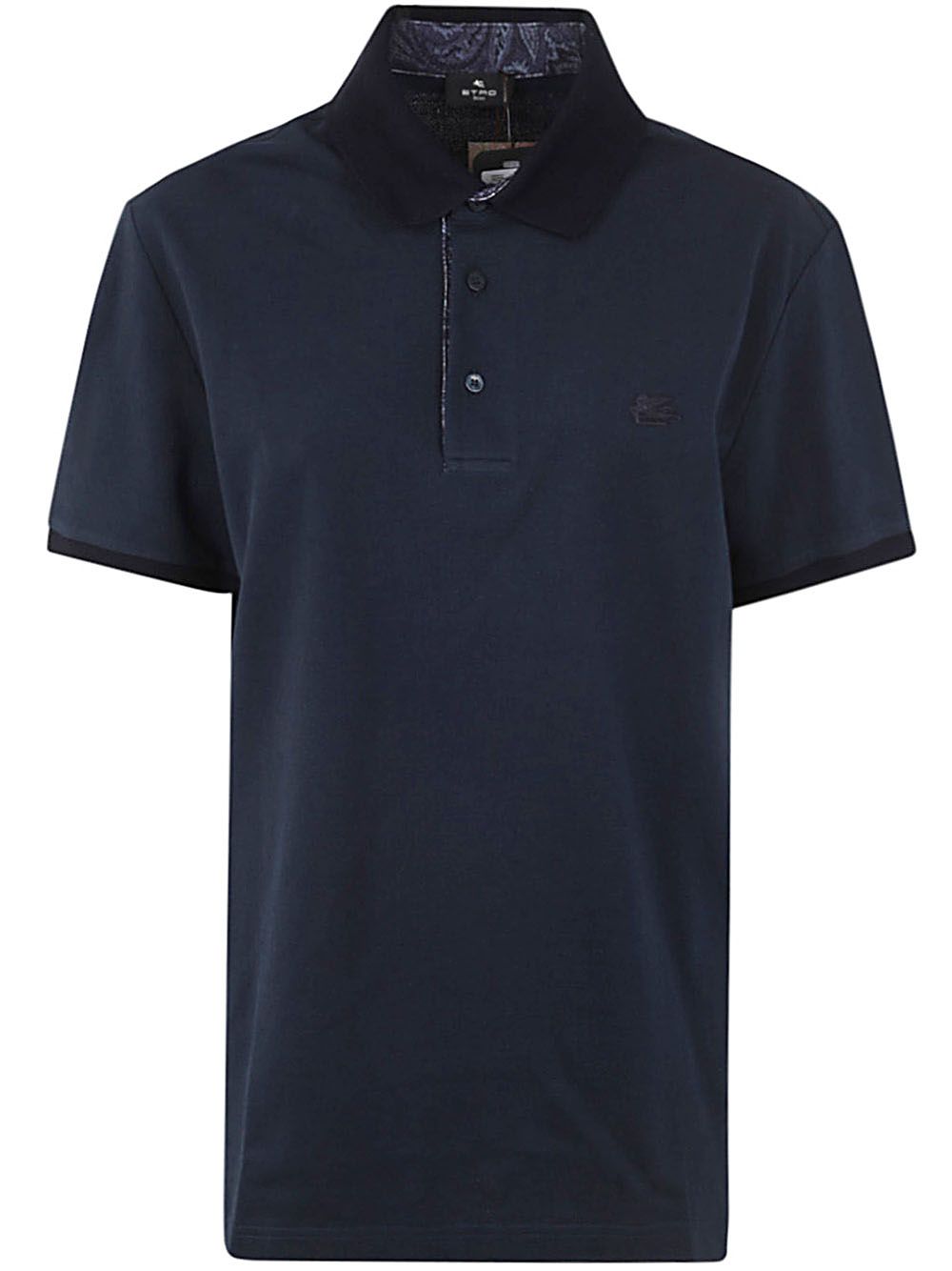 Shop Etro Roma Printed Details Polo In Blue