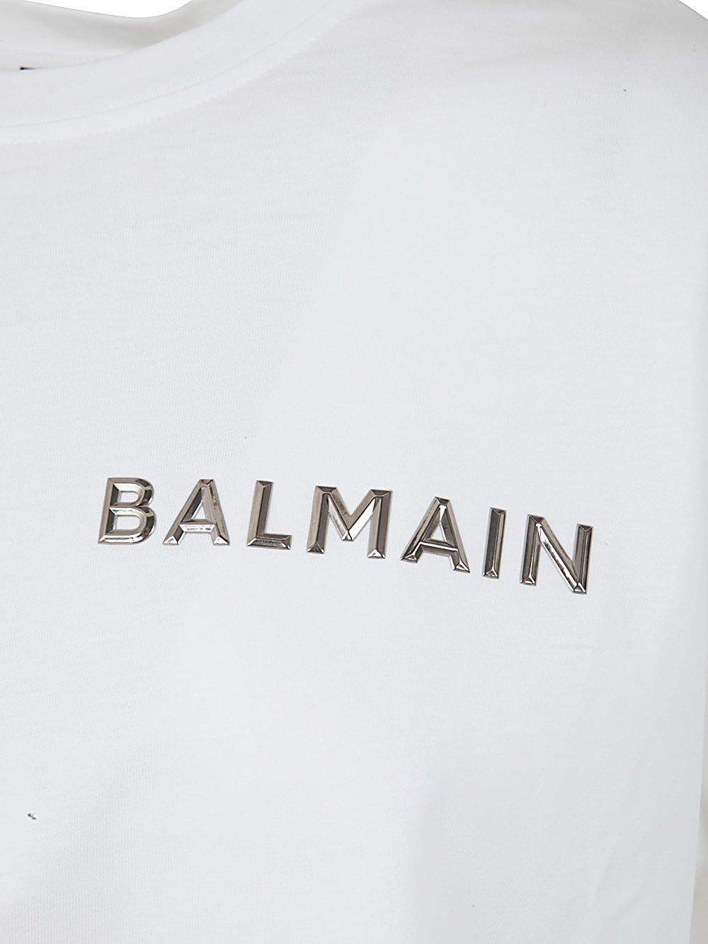 Shop Balmain Laminated Cropped T In Black