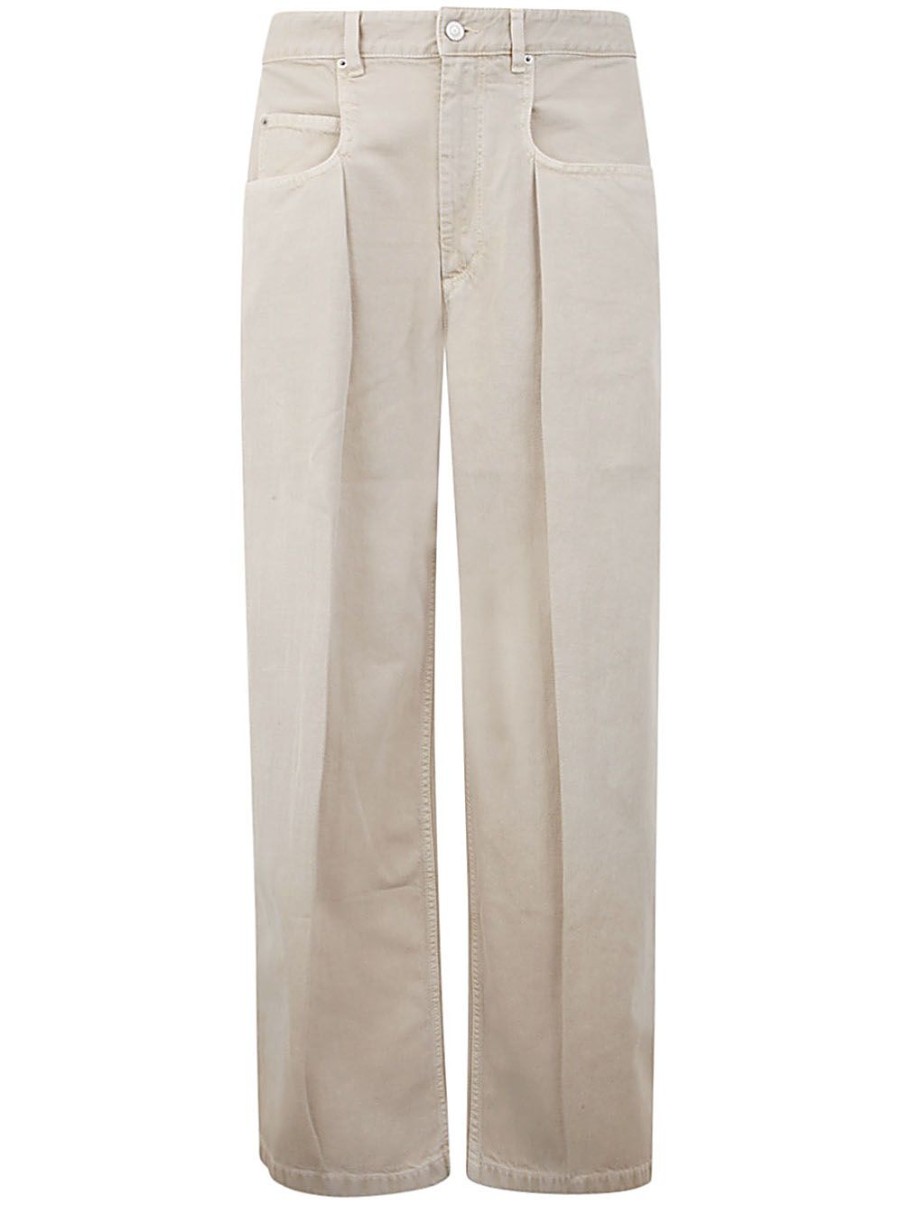 Marant Javi Cotton Straigh-leg Trousers In White