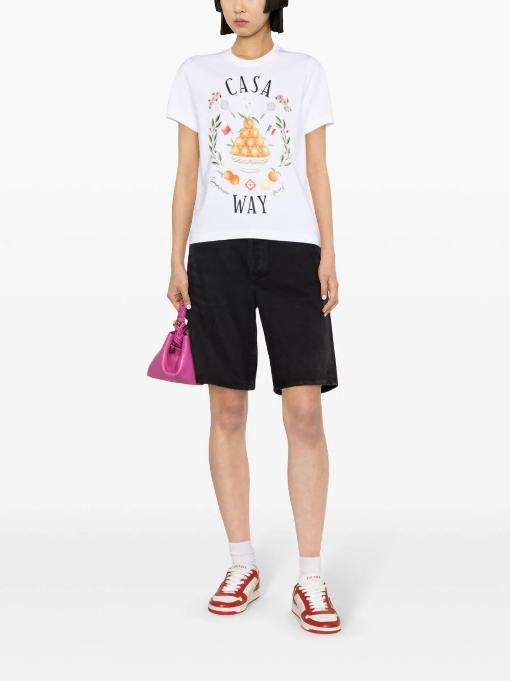Shop Casablanca Casa Way Printed Fitted T-shirt In White