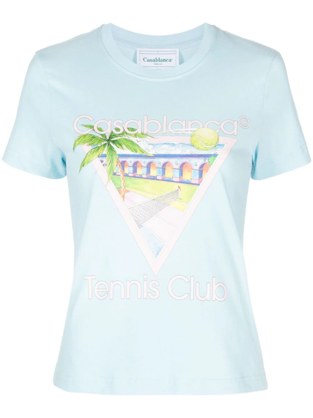 Shop Casablanca Tennis Club Icon Printed Fitted T In Blue