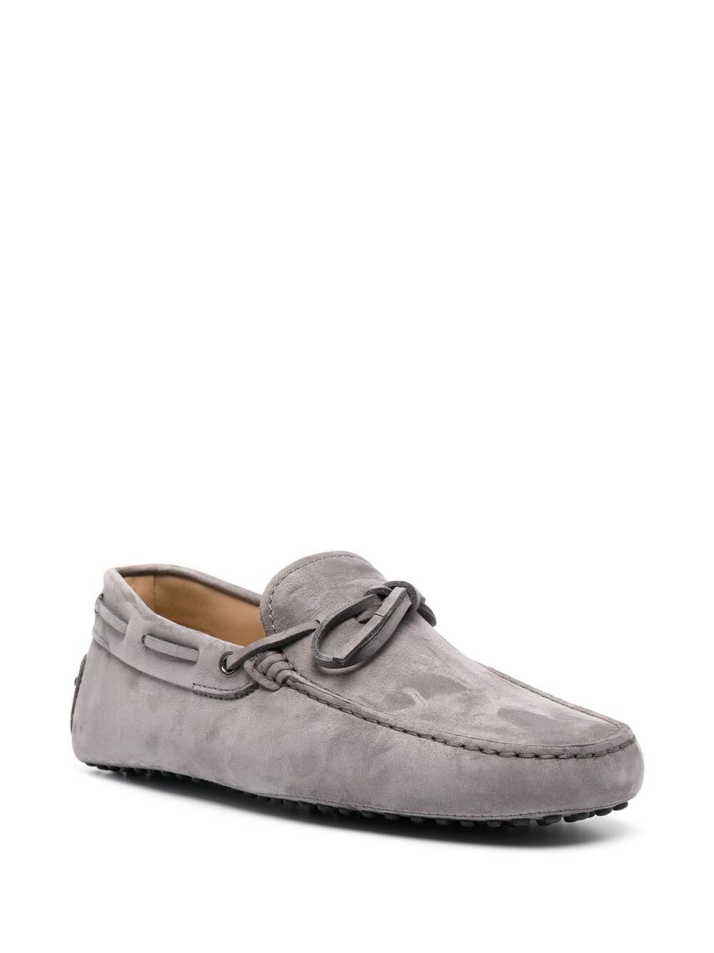 Shop Tod's Nabuk Morbidone Loafer In Grey