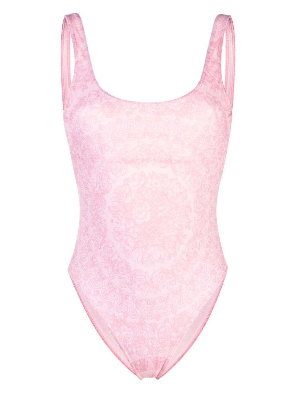 Shop Versace Swim One-piece Lycra Vita St. Barocco 92 Placed In Pink & Purple