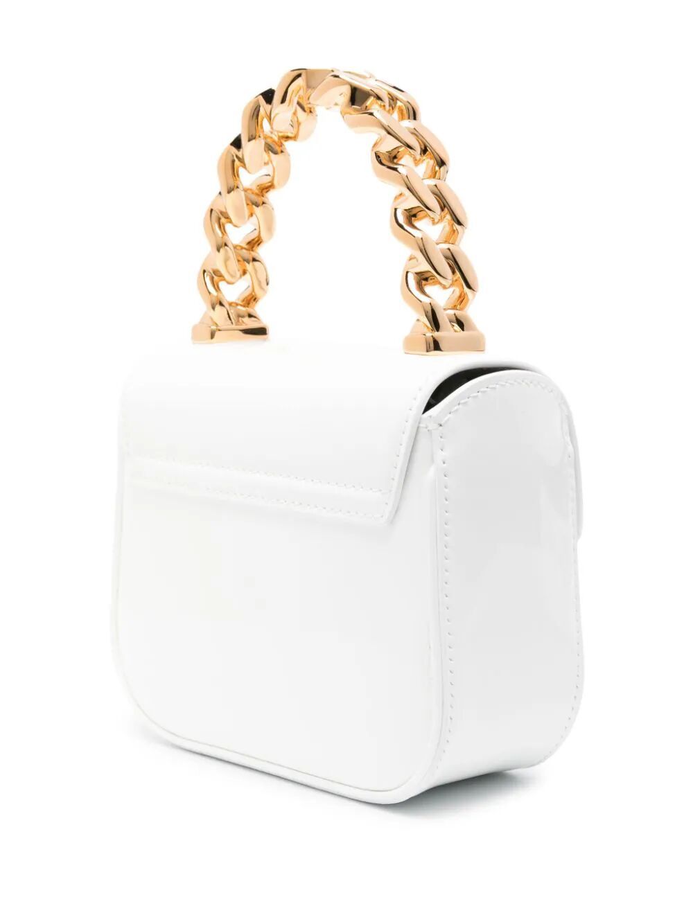 Shop Versace Mini Top Handle Calf Leather In White