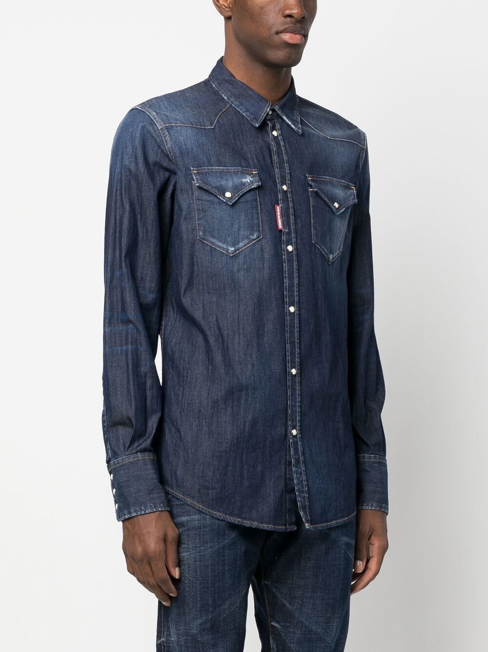 Shop Dsquared2 Classic Western Shirt In Blue