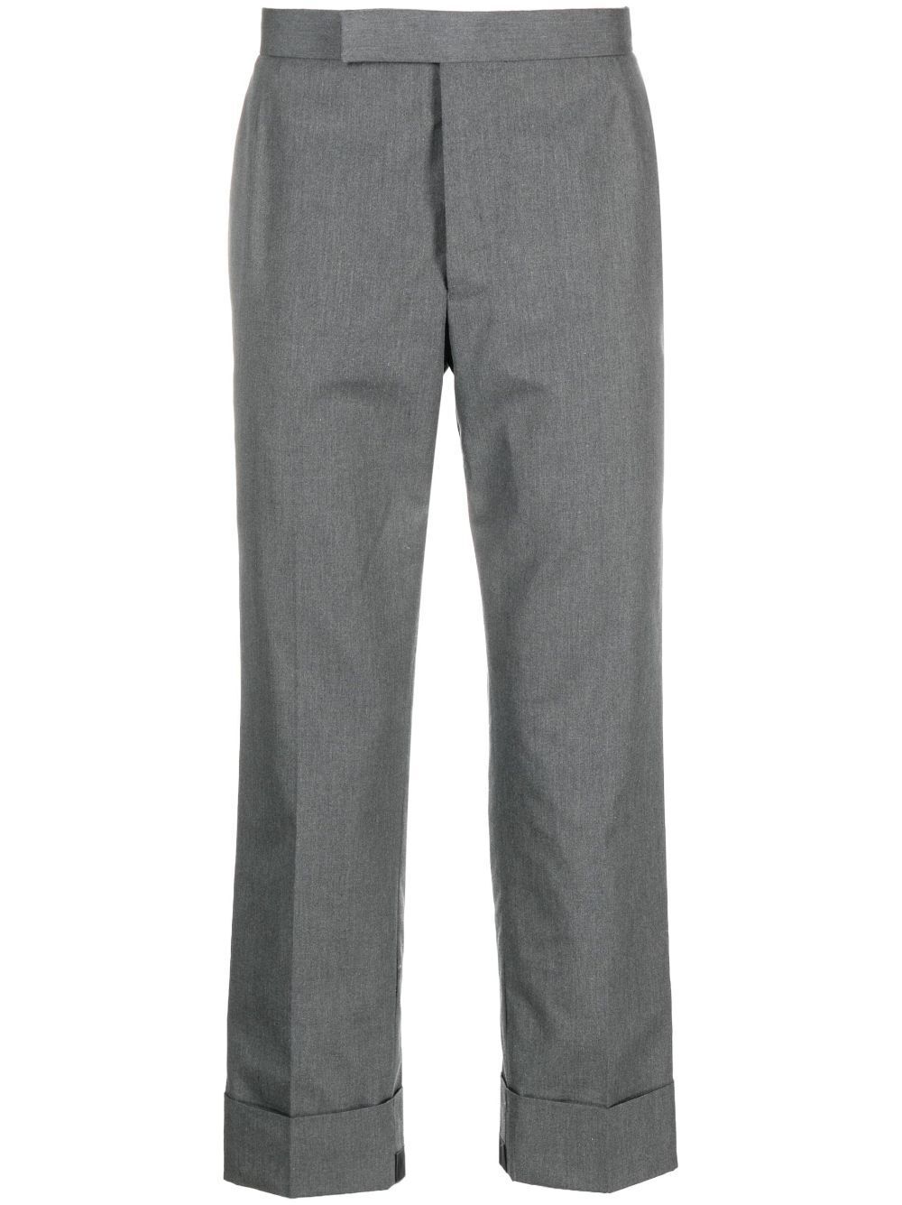 Thom Browne Fit 1 Gg Backstrap Trouser In Typewriter Cloth In Grey
