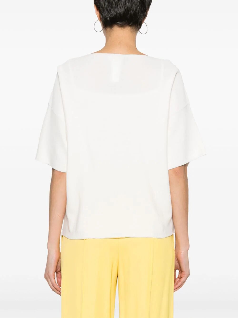 Shop Fabiana Filippi Short Sleeves Sweater In White