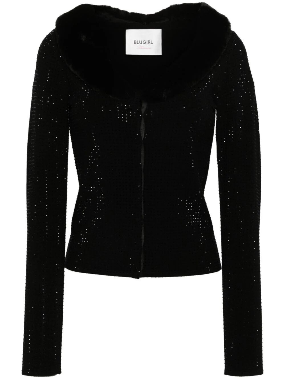 Blugirl Rhinestone-embellished Cardigan In Black