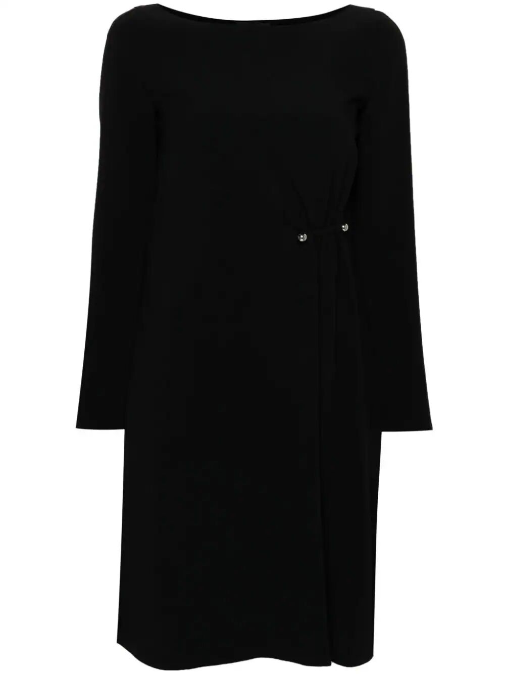 Emporio Armani Long Sleeves Dress With Piercing In Black