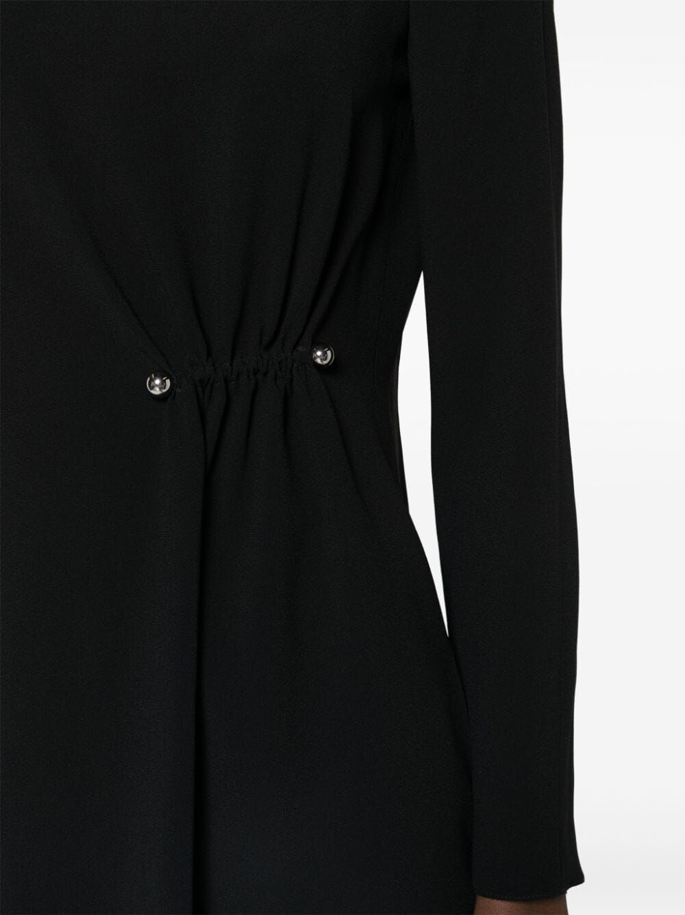 Shop Emporio Armani Long Sleeves Dress With Piercing In Black