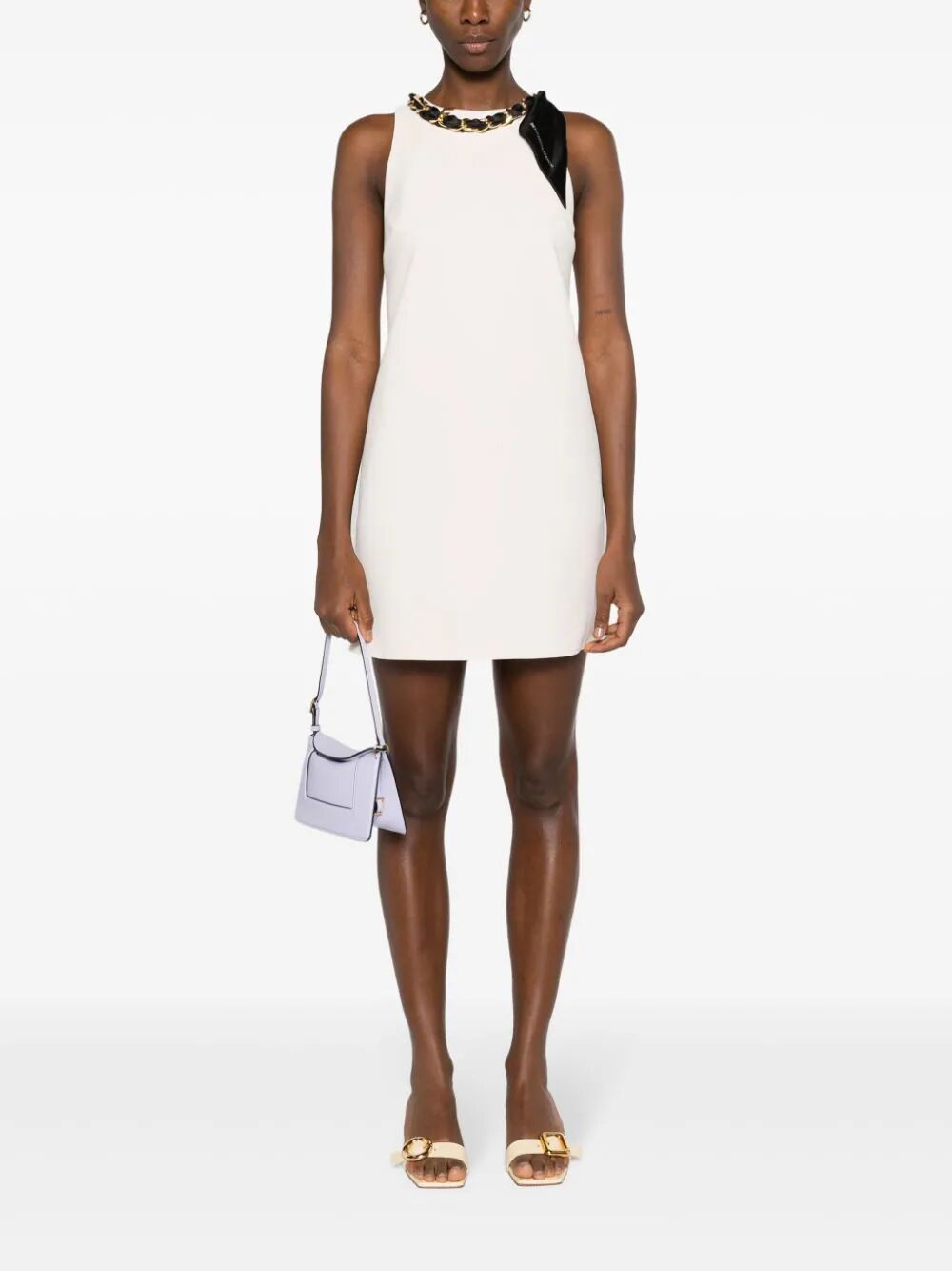 Shop Elisabetta Franchi Sleeveless Mini Dress In White