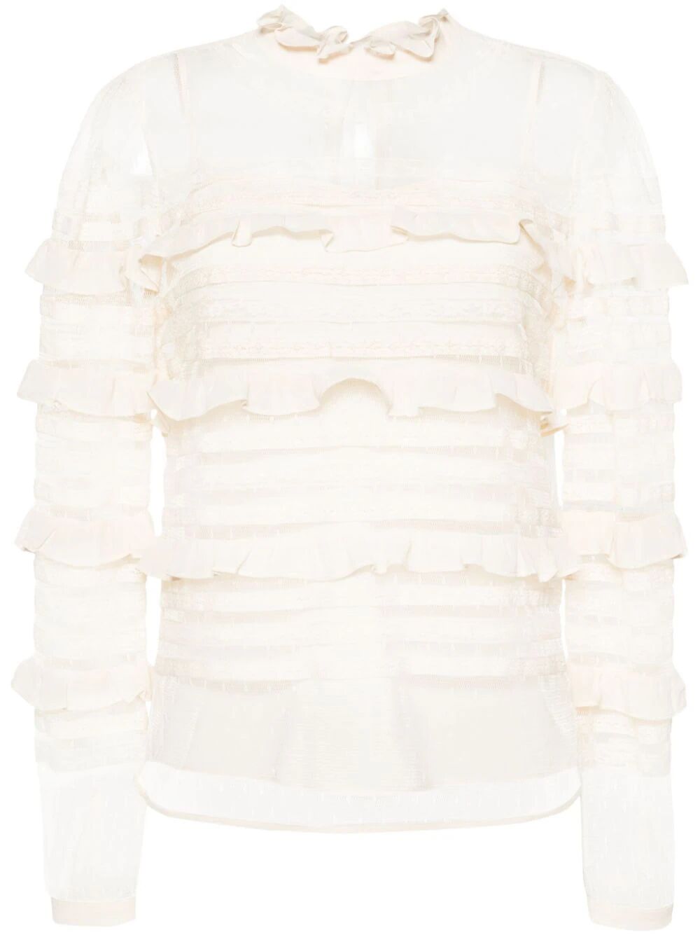 Twinset Long Sleeves Laced Shirt In White