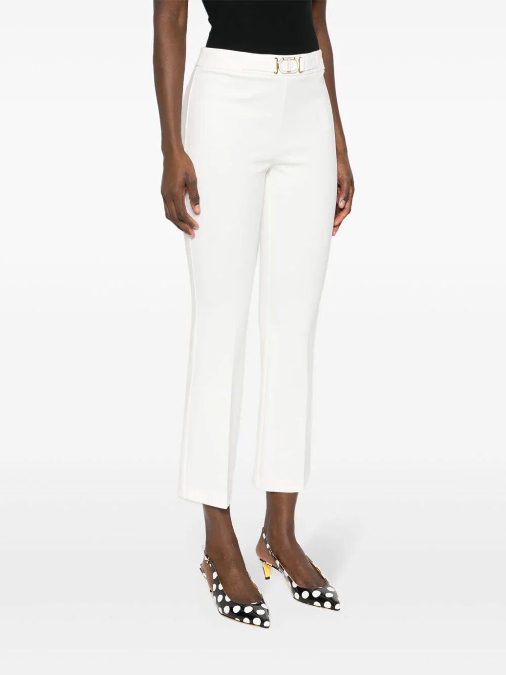 Shop Twinset Flared Pants In White