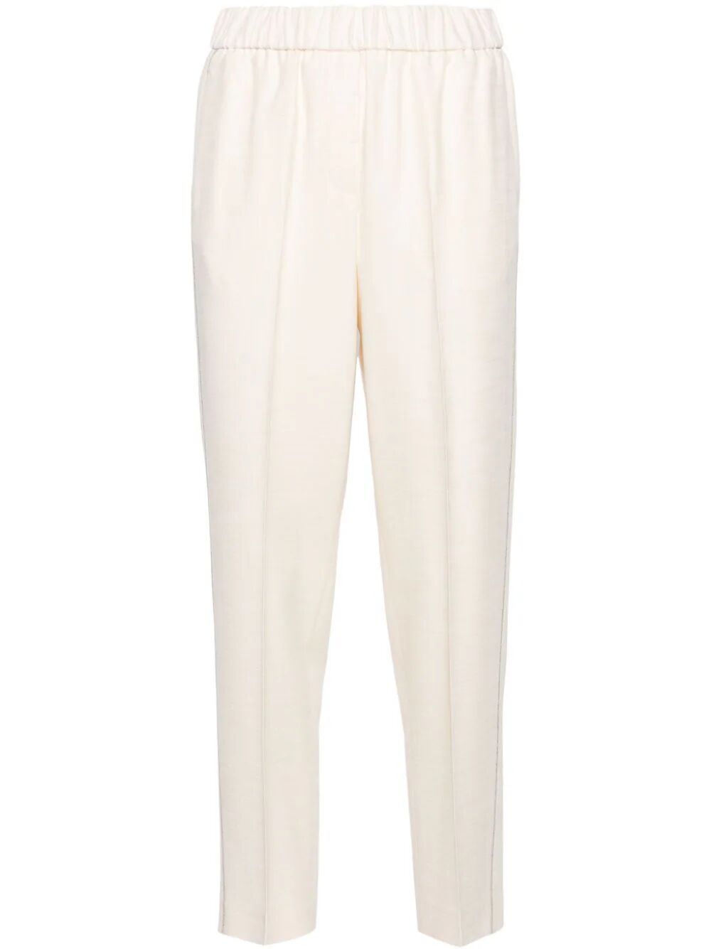 Peserico Slim-fit Cropped Trousers In White