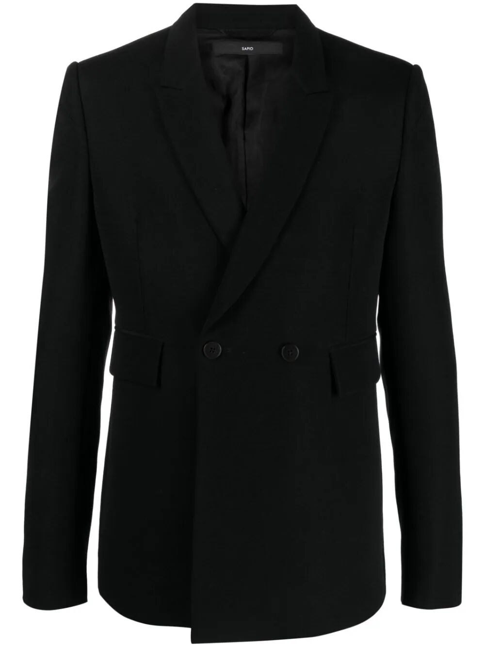 Shop Sapio Panama Long Jacket In Black