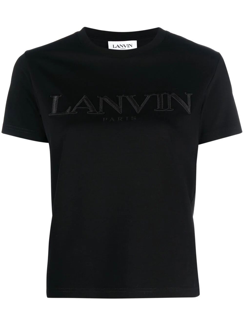 Shop Lanvin Embroidered Regular T-shirt In Black