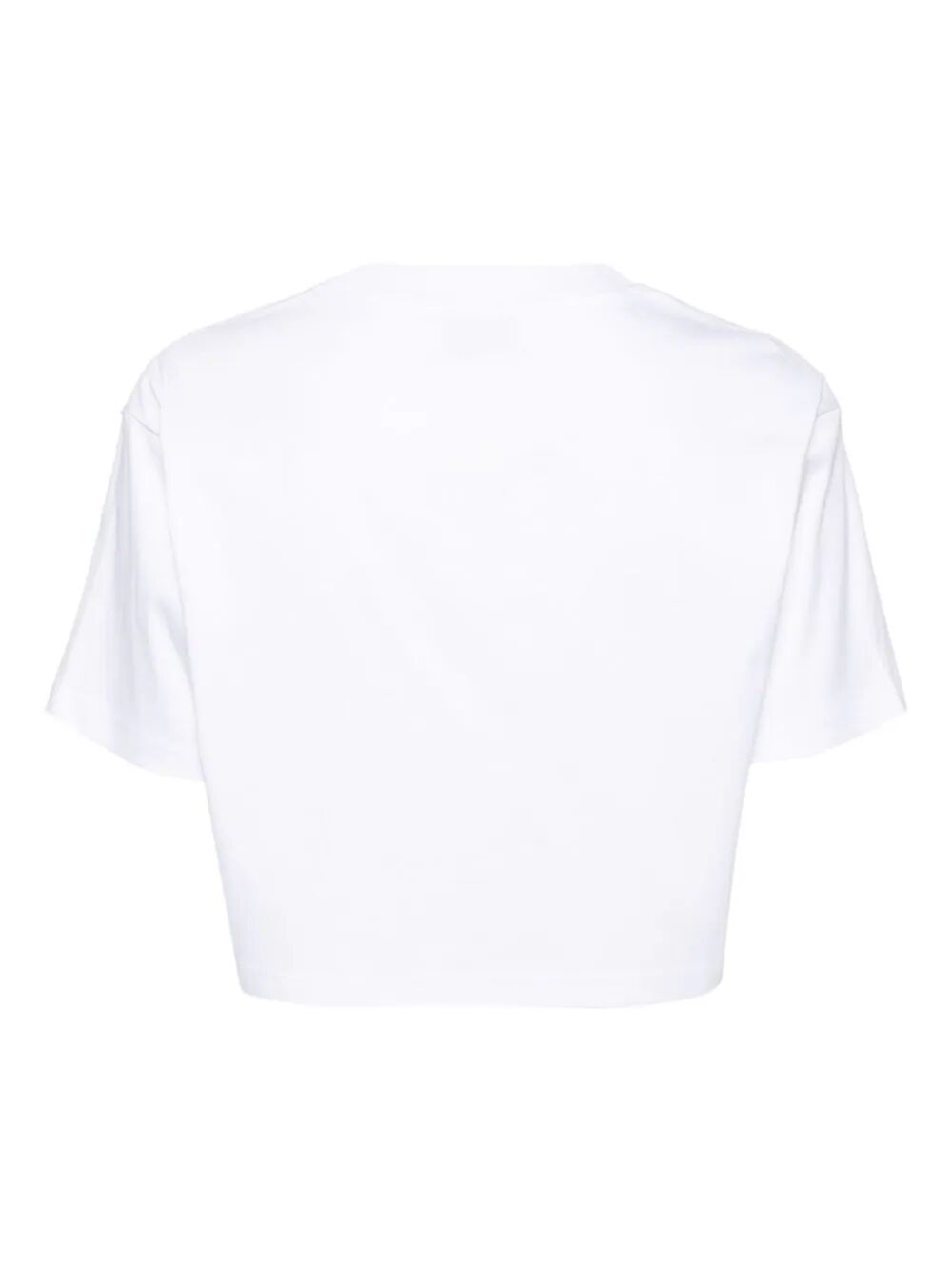 Shop Lanvin Curb Embroidered Cropped T-shirt In White