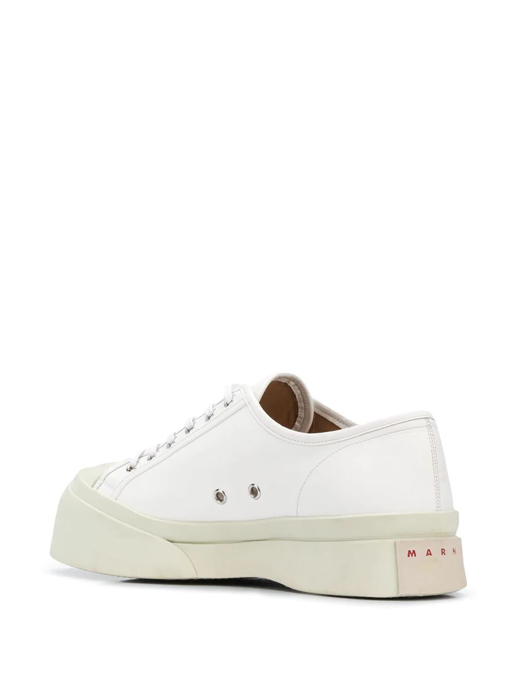 Shop Marni Lace Up Sneakers In White