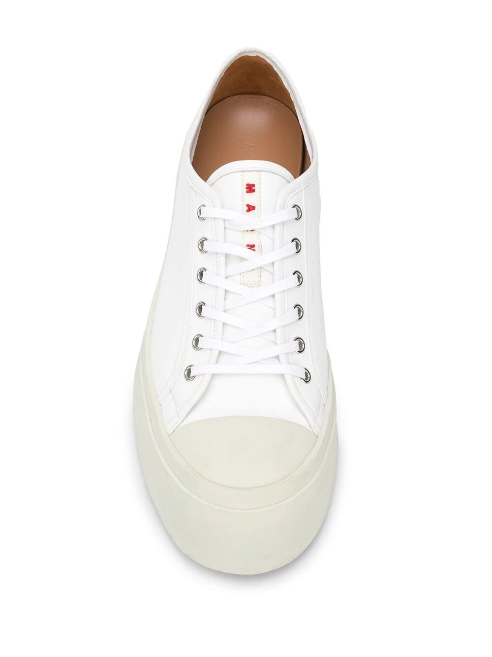 Shop Marni Lace Up Sneakers In White