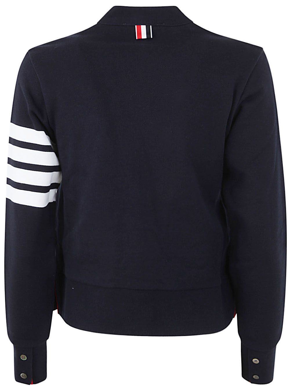 Shop Thom Browne V-neck Cardigan With Engineered 4 In Classic Loopback In Blue