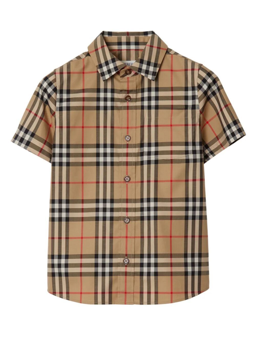 Burberry Babies' Kb5 Owen Short Sleeves Shirt In Brown