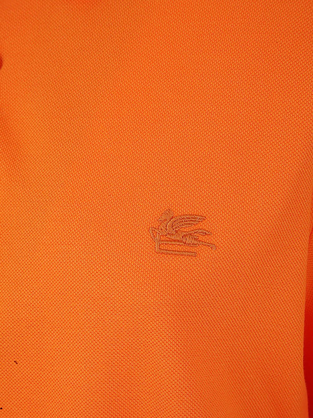 Shop Etro Roma Printed Details Polo In Yellow & Orange
