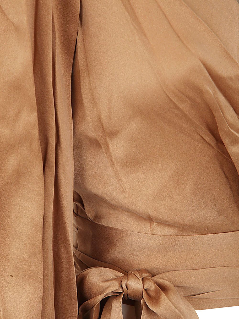 Shop Zimmermann Silk Wrap Top In Brown