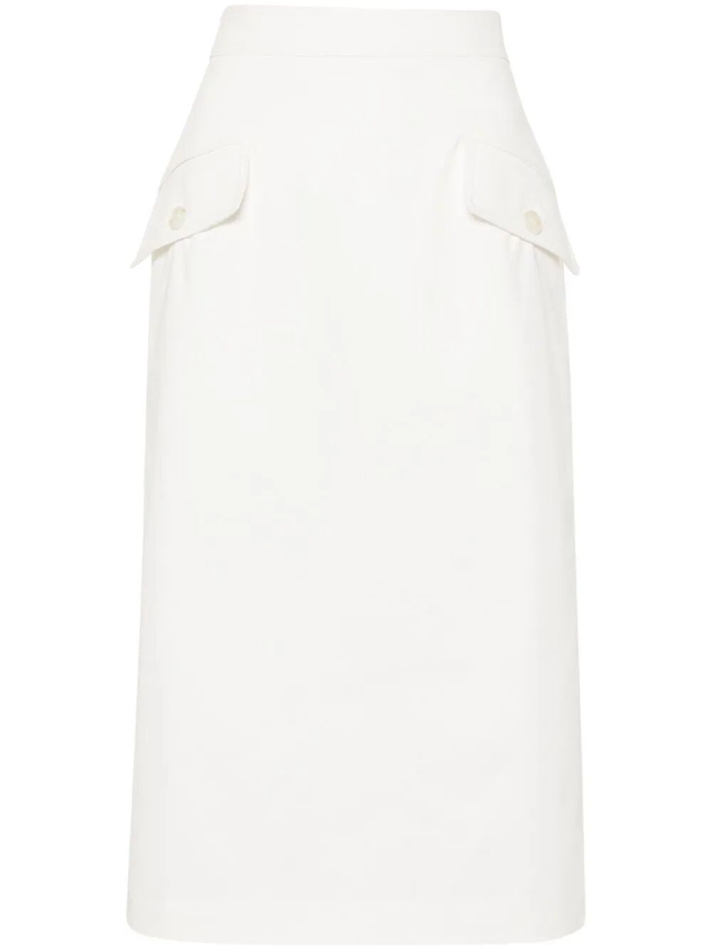 Shop Alberta Ferretti Stretch Gabardine Skirt In White