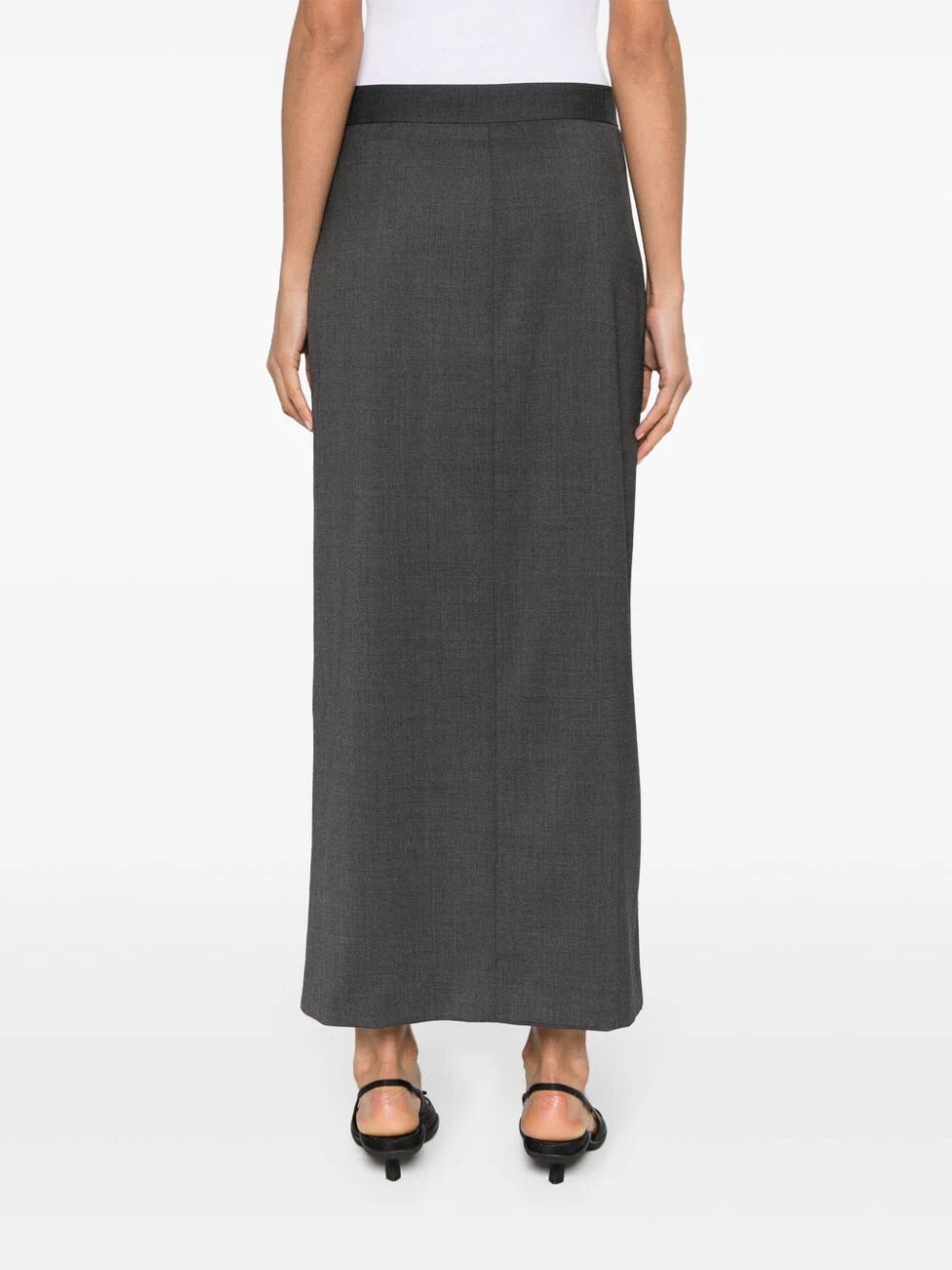 Shop Filippa K Long Tailored Skirt In Grey