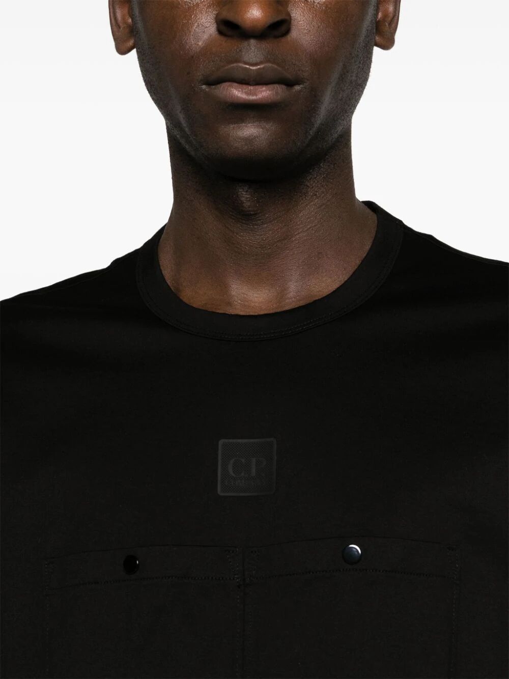 Shop C.p. Company Metropolis Series Mercerized Jersey Pocket T-shirt In Black