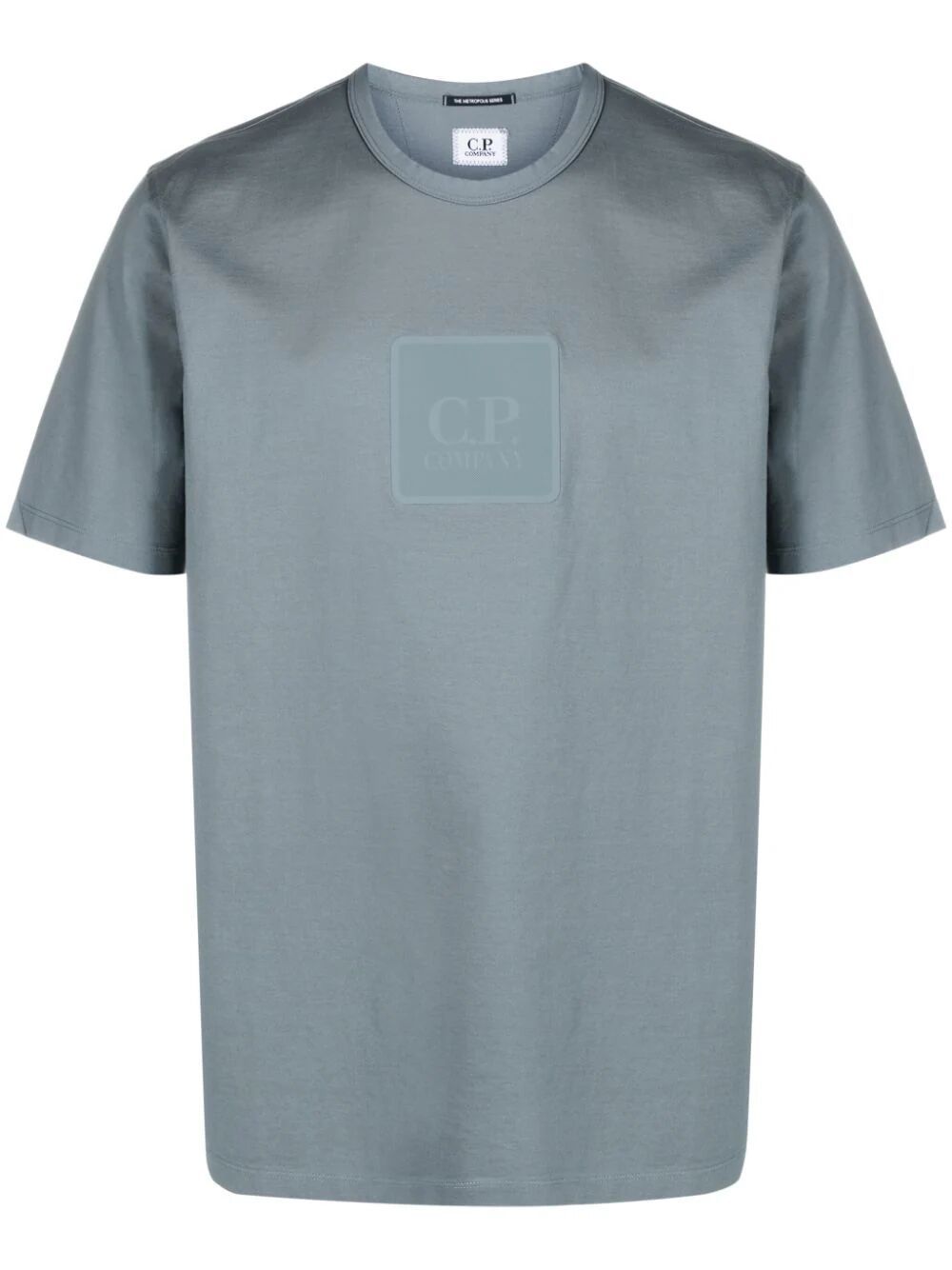 Shop C.p. Company Metropolis Series Mercerized Jersey Logo Badge T-shirt In Blue