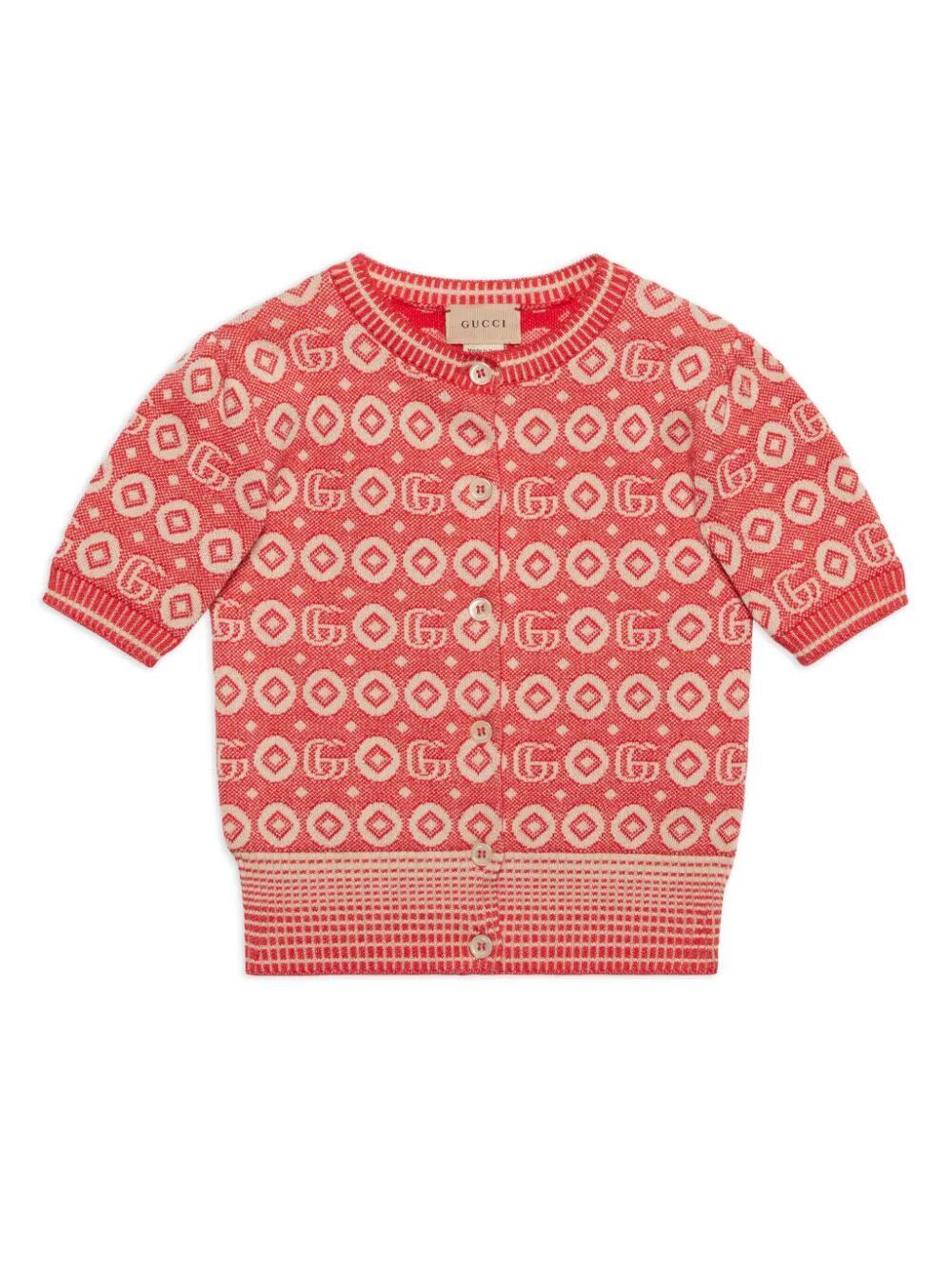 Gucci Babies' Cardigan Cotton Jaquard In Red