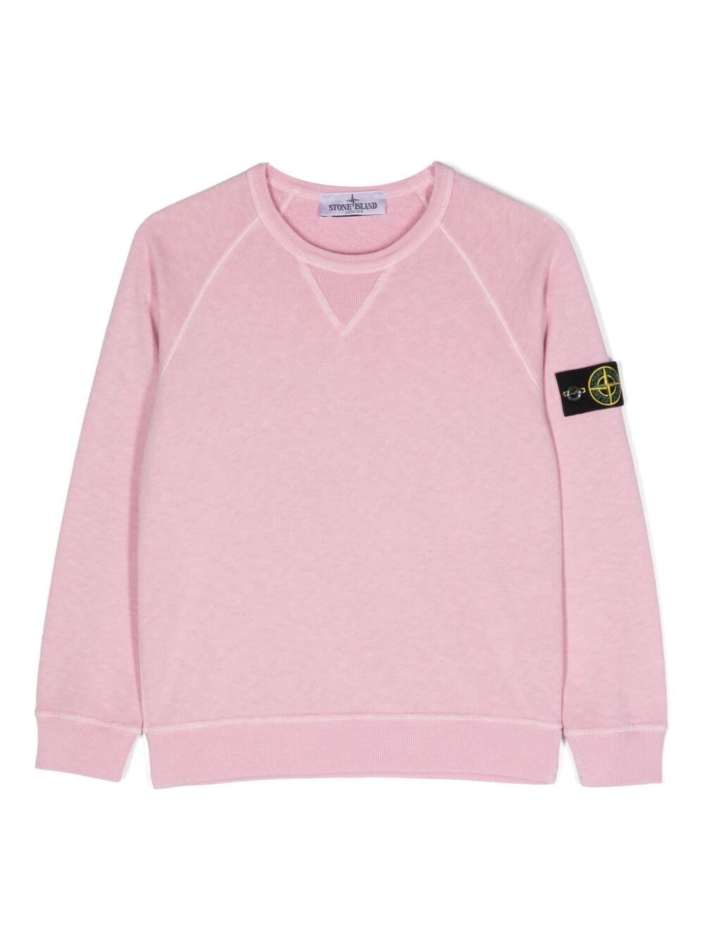 Stone Island Junior Sweatshirt In Pink & Purple