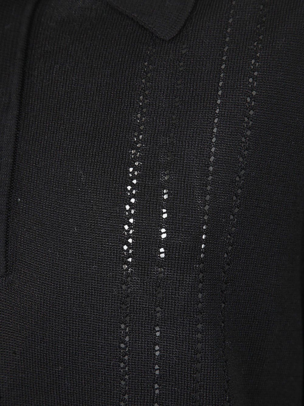 Shop Lardini Long Sleeves Polo In Black