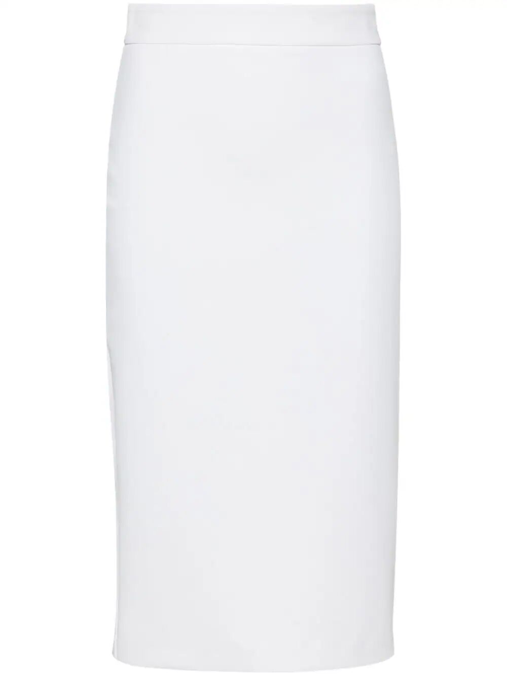 Elisabetta Franchi Pencil Crepe Midi Skirt In White