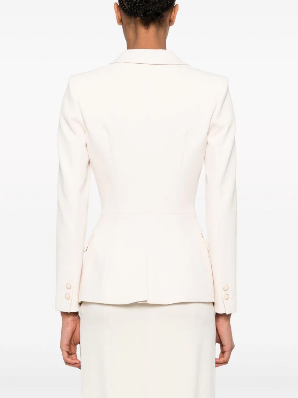 Shop Elisabetta Franchi Double Breasted Jacket In White