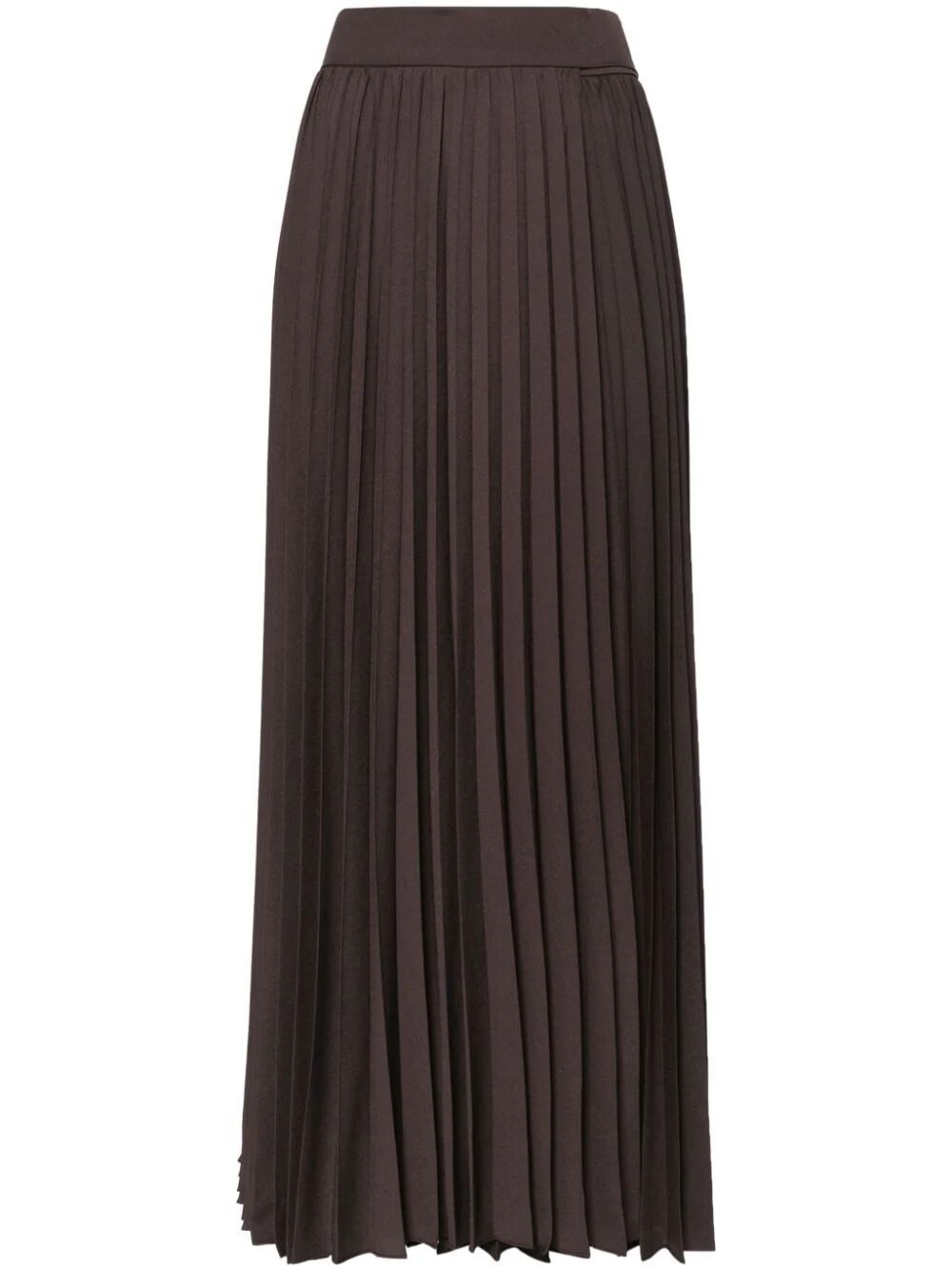Shop P.a.r.o.s.h Long Pleated Skirt In Brown
