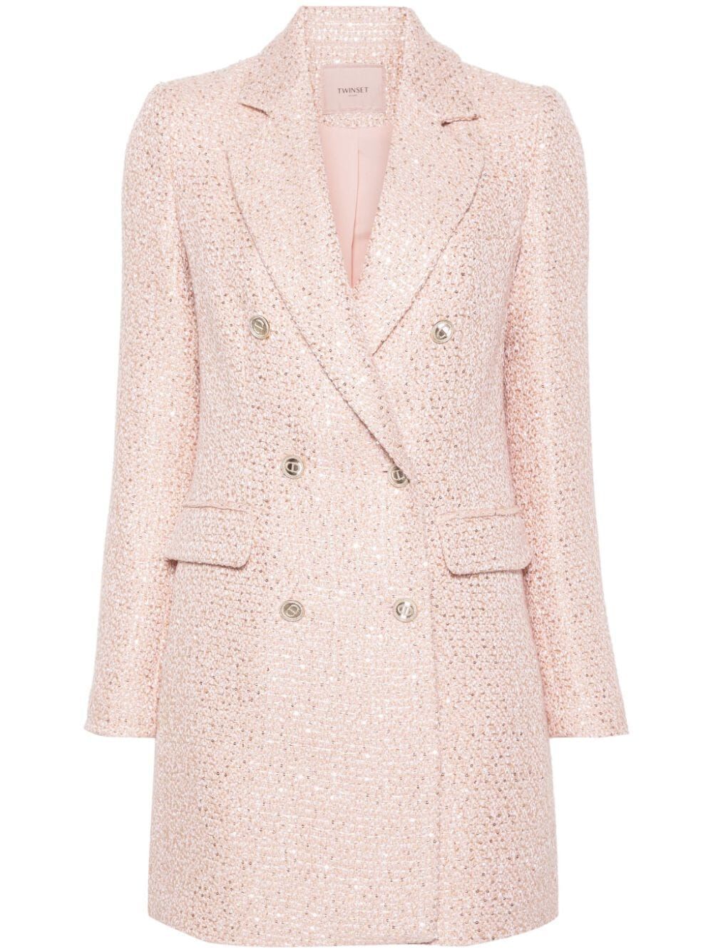 TWINSET BOUCLE DOUBLE BREASTED COAT