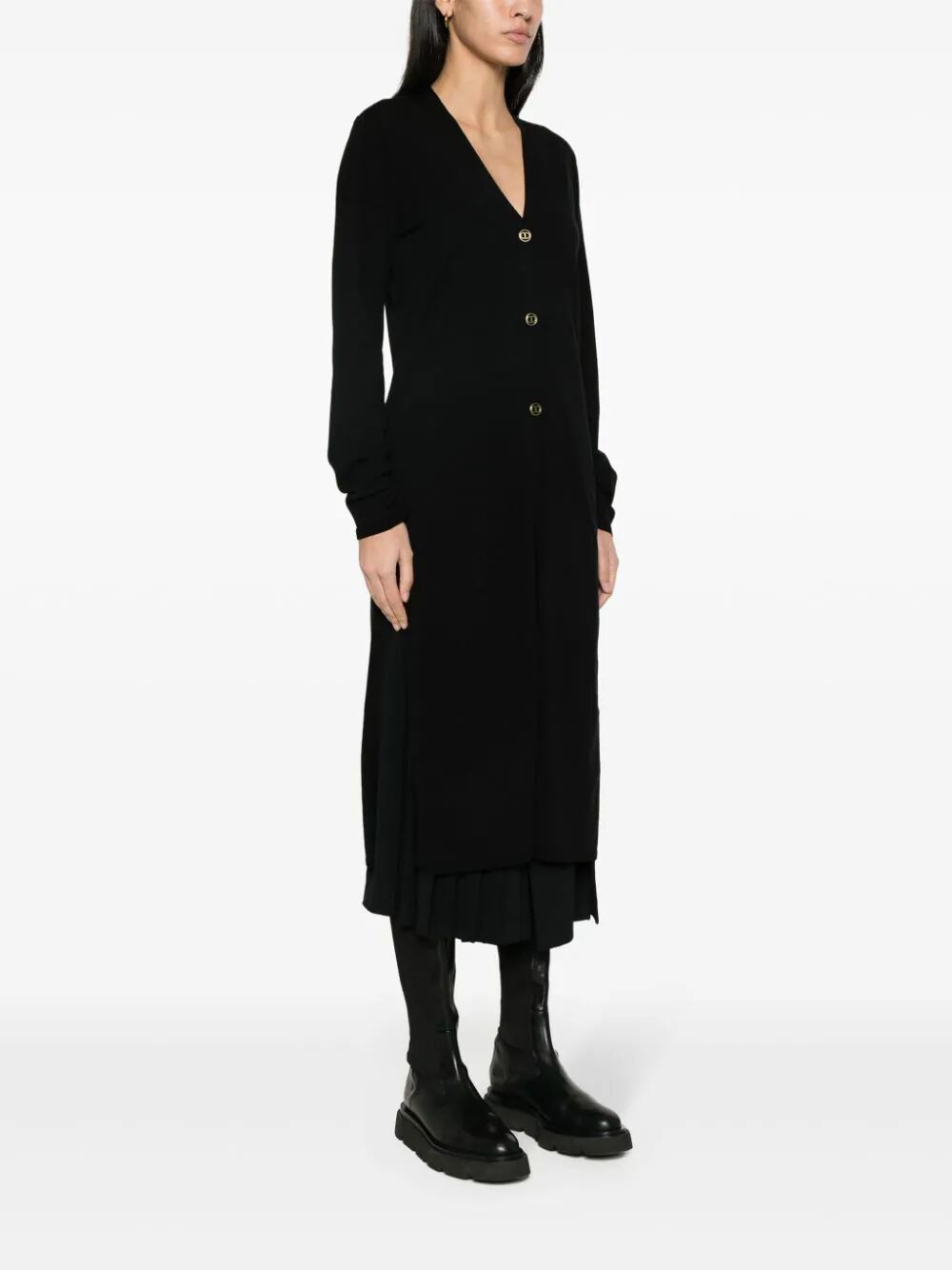 Shop Twinset Long Cardigan In Black