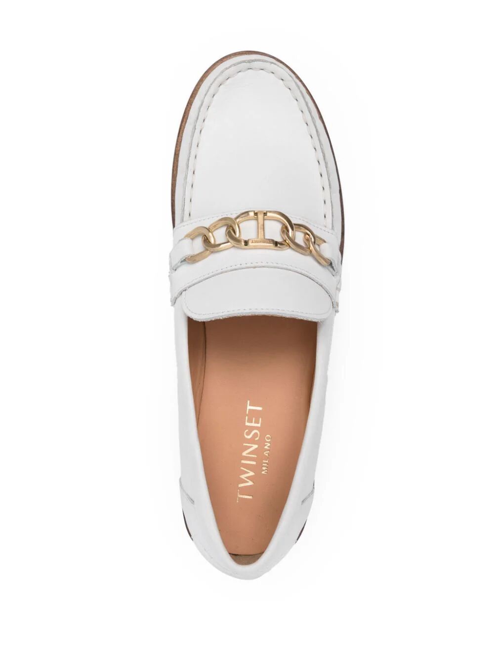 Shop Twinset Loafers In White