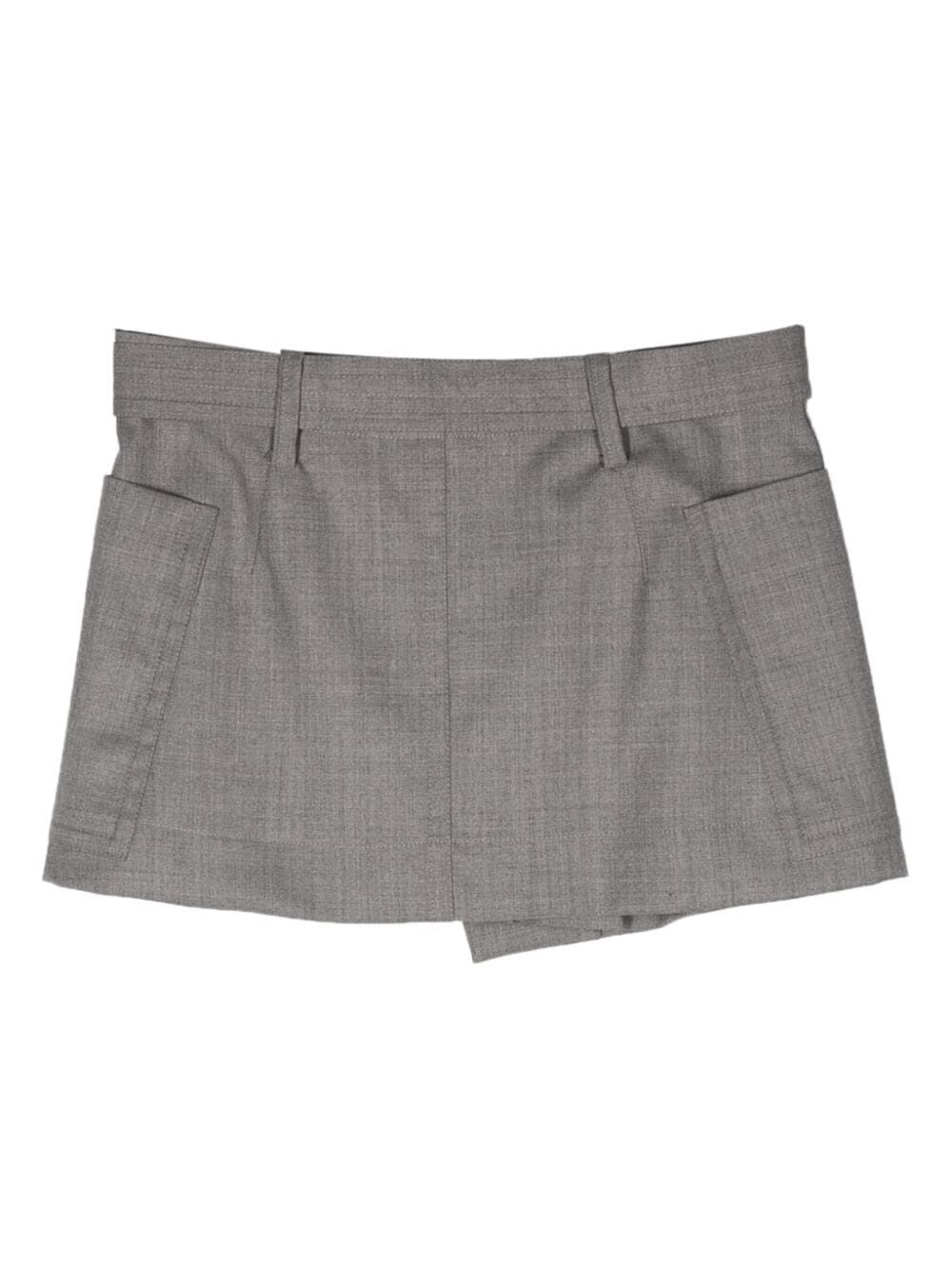 Shop Low Classic Wool Pocket Mini Skirt In Grey