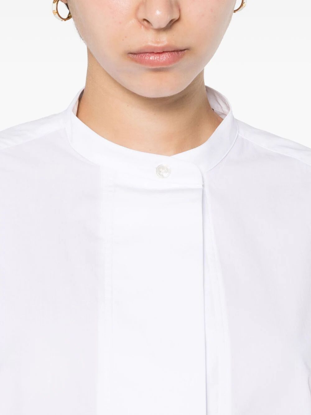 Shop Studio Nicholson Half Placket Shirt In White