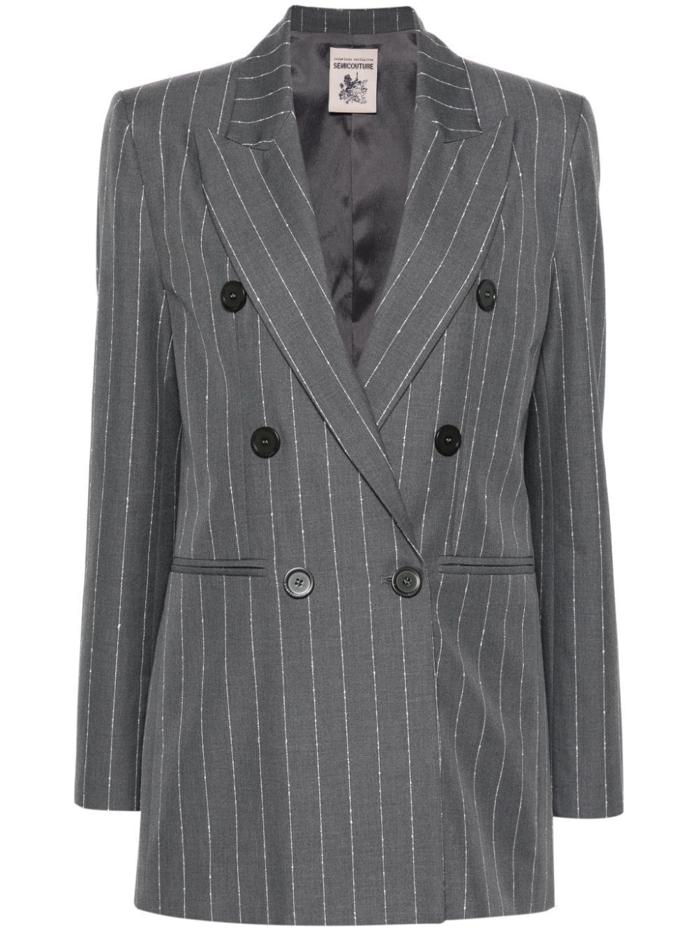 Shop Semicouture Alexane Jacket In Grey
