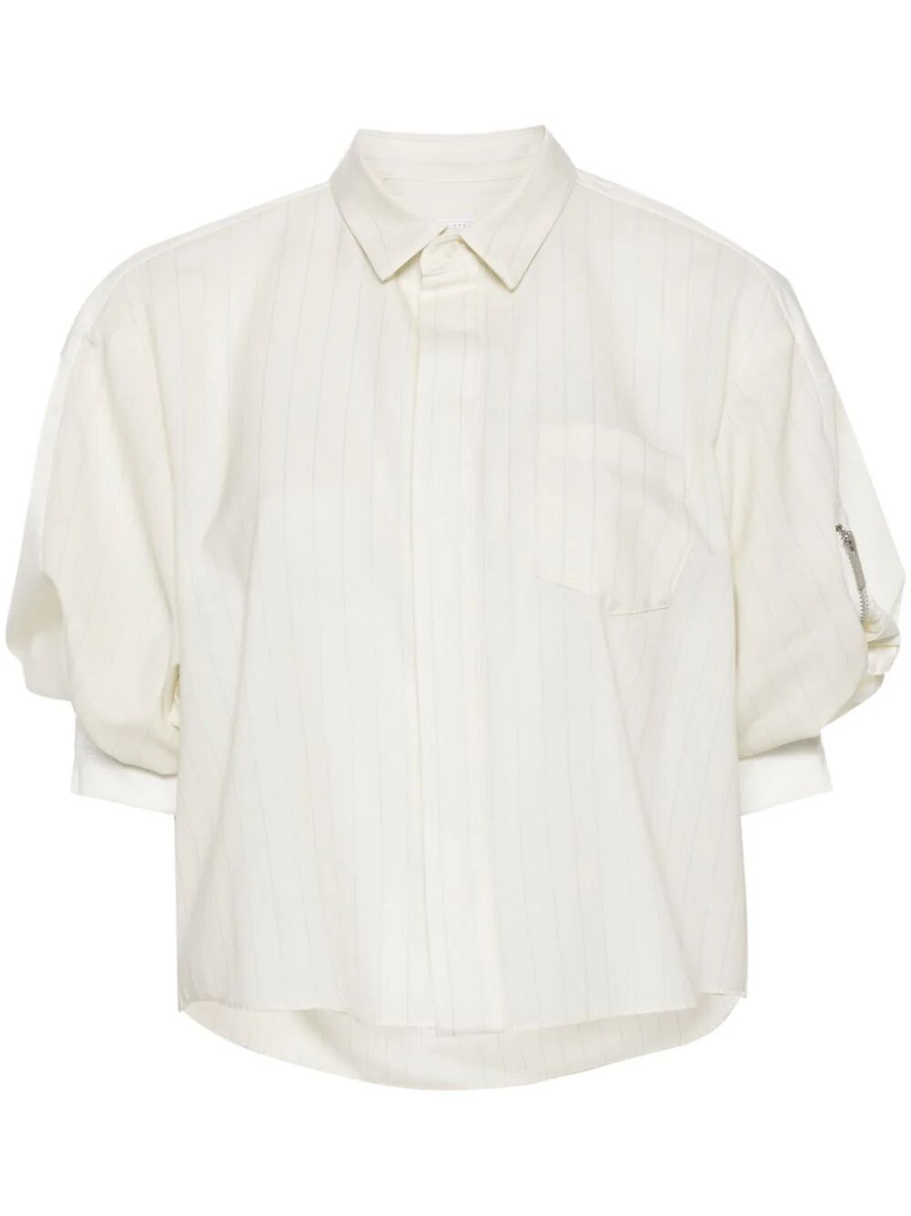 Shop Sacai Chalk Stripe Shirt In White